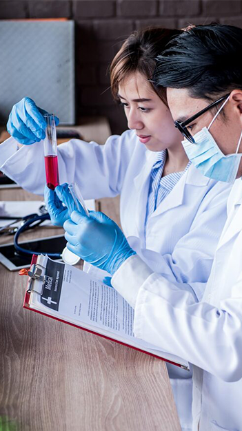 Scientific research in microbial lab